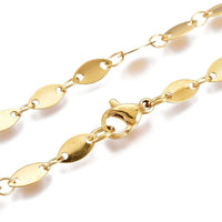 Stainless Steel Chain Necklaces Lobster Horse Eye Gold 16.61 inches 42.2cm Z554