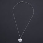 Halloween Stainless Steel Pendant Necklace Lobster Pumpkin Silvr 15.7" 1.5mm P66