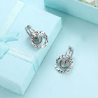 Yellow Gold Platinum Plated Earrings Drop Dangle Zirconia  Latch Back Clasp L578