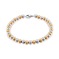 Stainless Steel Bead Ball Bracelet Lobster Gold Silver 7.75 6mm Z45