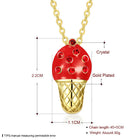 Yellow Gold Plated Necklace Women's Pendant Ice Cream AAA Zirconia Lobster B176