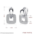Platinum Plated Earrings  Drop Dangle AAA Zirconia Latch Back Clasp L577