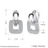 Platinum Plated Earrings  Drop Dangle AAA Zirconia Latch Back Clasp L577