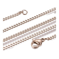 Stainless Steel Curb Chain Neckalces Lobster Black Purple Rose Gold  21.6" P373