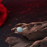 Yellow Gold Black Gunmetal Plated Halo Fashion Ring Kallaite Blue B494