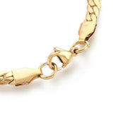 Stainless Steel Curb Chain Bracelet Lobster Clasp Gold Silvr 7.5" 4.5x1.2mm P238