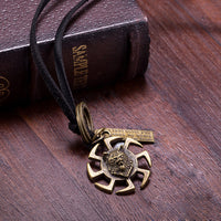 Genuine Leather Necklace Pendant  Adjustable Size Slide Clasp B469