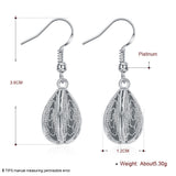 Yellow Gold Platinum Plated Earrings Drop Dangle Fish Hook Clasp L640