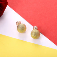 Rose Yellow Gold Platinum Plated Earrings Stud Push Back Clasp L642