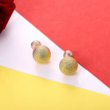 Rose Yellow Gold Platinum Plated Earrings Stud Push Back Clasp L642