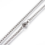 304 Stainless Steel Box Chain Necklaces Black Rose Gold Silver 23.62'' P386