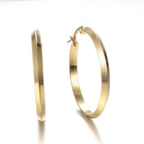 304 Stainless Steel Hoop Earrings Gold 0.6 To 1.4" Pin 1x0.8mm  P620