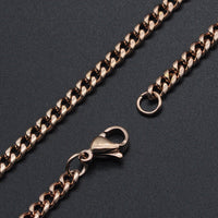 304 Stainless Steel Curb Twisted Chain Necklace Lobster Gold 18-26" 3.5mm  A420