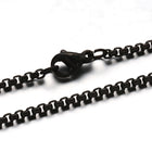 Stainless Steel Box Chain Necklace Lobster Clasp Gunmetal Black 29" 2mm P105