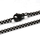 Stainless Steel Box Chain Necklace Lobster Clasp Gunmetal Black 29" 2mm P105