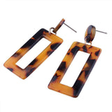 Ear Studs Alloy Cellulose Acetate(Resin) Rectangle Blue 50x20mm Pin 0.7mm  P573