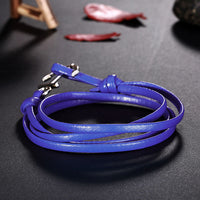 Leather Bracelet Anchor 8 Inches 10MM Hook Clasp L477