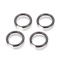 Stainless Steel Hoop Earrings Rose Gold Purple Black Huggie 1" Pin 1mm  P623