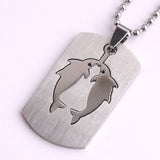 Stainless Steel Pendant 0.912X1.64 Inch Square tags Constellation Necklace B162
