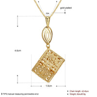 Yellow Gold Plated Necklace Pendant Drop 19 Inches 1MM Lobster Clasp B291