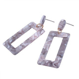 Ear Studs Alloy Cellulose Acetate(Resin) Rectangle Blue 50x20mm Pin 0.7mm  P573
