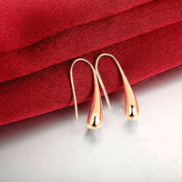 Silver Plated Threader Drop Dangle Hook Rose Yellow Gold Black Earrings L18