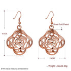 Yellow Rose Gold Plated Earrings Flower Chadelier Fish Hook Clasp L652