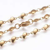 Stainless Steel Necklace Lobster Ion Plating  IP Oval Gold 17.7" 45cm Z636