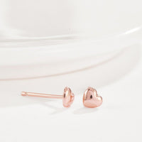 Brass Stud Earrings Heart Rose Gold Silver P553