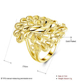 Yellow Gold Plated Ring Fashion Cocktail Flower B481