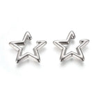 Brass Cuff Earrings Star Gold 20.5x20.5x2.5mm  P616