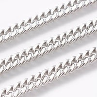 Stainless Steel Curb Chain Bracelet Lobster Clasp Gold Silver 8.3" 4~5x2mm P243