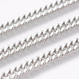 Stainless Steel Curb Chain Bracelet Lobster Clasp Gold Silver 8.3" 4~5x2mm P243