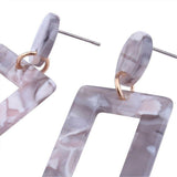 Ear Studs Alloy Cellulose Acetate(Resin) Rectangle Blue 50x20mm Pin 0.7mm  P573