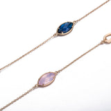 Yellow Gold Plated Necklace Chain  AAA Zirconia Blue Lobster Clasp B390