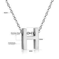 Stainless Steel Women's Unisex 18 Inch Necklace Pendant Letter Lobster Clasp S3