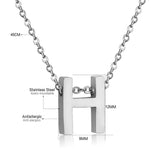 Stainless Steel Women's Unisex 18 Inch Necklace Pendant Letter Lobster Clasp S3