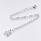 Stainless Steel Pendant Necklace Bear Silver 15.7" 1.5mm  Z627