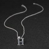 Sterling Silver Plated Necklace Women Pendant Initial Letter Alphabet B375