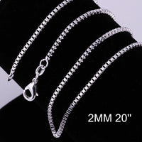 Sterling Silver Plated Necklace Chain Lobster Clasp B365