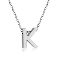 Stainless Steel Women's Unisex 18 Inch Necklace Pendant Letter Lobster Clasp S3