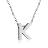 Stainless Steel Women's Unisex 18 Inch Necklace Pendant Letter Lobster Clasp S3