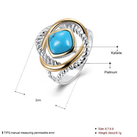 Platinum Black Gunmetal Plated Ring Halo Womens Kallaite Stone Blue B504