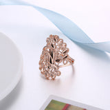 Yellow Gold Plated Ring Fashion Cocktail Flower B481