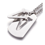 Stainless Steel Initial Pendant Necklace Lobster Chain Alphabet Letter 27" A385