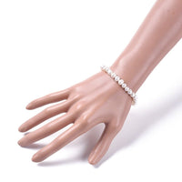 Natural Pearl Beads Stretch Bracelets 2"(5.2cm)  6-10MM Pear Size P507