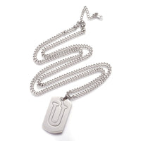 Stainless Steel Initial Pendant Necklace Lobster Chain Alphabet Letter 27" A385