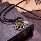 Genuine Leather Necklace Pendant  Adjustable Size Slide Clasp B469