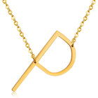 Stainless Steel Women's Unisex 18 Inch Necklace Pendant Letter Lobster Clasp S1