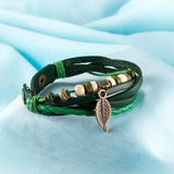 Leather Bracelet Butterfly 8 Inches 15MM Push button  L441